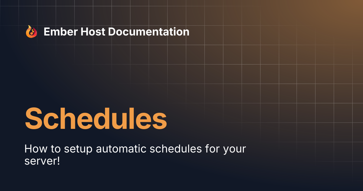 Schedules | Ember Host Documentation